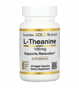 California Gold Nutrition, L-Theanine, 100 mg, 30 капсул
