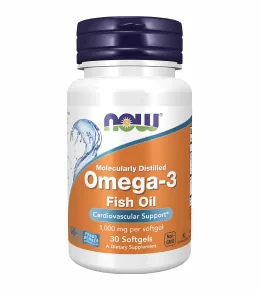 NOW Foods, Омега-3 Fish Oil, 1000 mg, 30 капсул