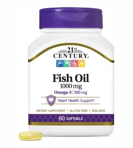21st Century, Fish Oil, 1000 mg, 60 капсул