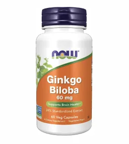 NOW Foods, Ginkgo Biloba, 60 mg, 60 капсул