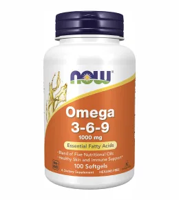 NOW Foods, Омега 3-6-9, 1000 mg, 100 капсул