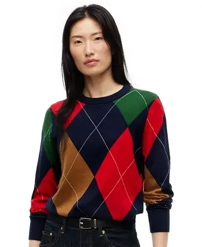 Tommy Hilfiger - Хлопковый свитер с ромбами