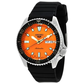 Часы Seiko 5 Sports, оранжевый циферблат
