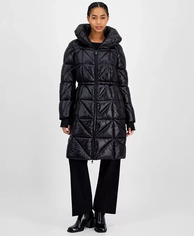 BCBG Стеганый пуховик с отверстиями для пальцев