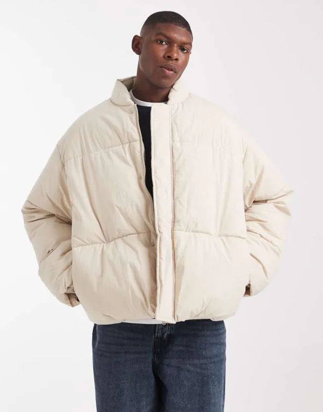 ASOS Оверсайз-пуховик, цвет экрю