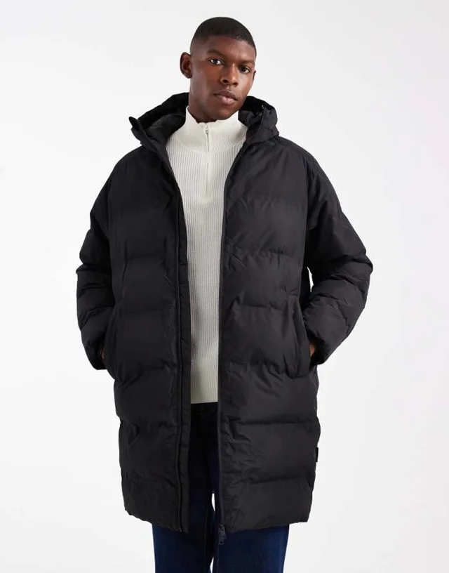Jack & Jones Длинный пуховик с капюшоном