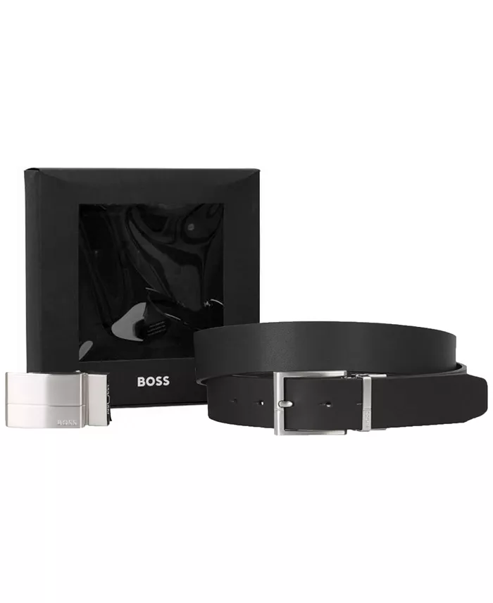 Hugo Boss Кожаный ремень с серебристой пряжкой